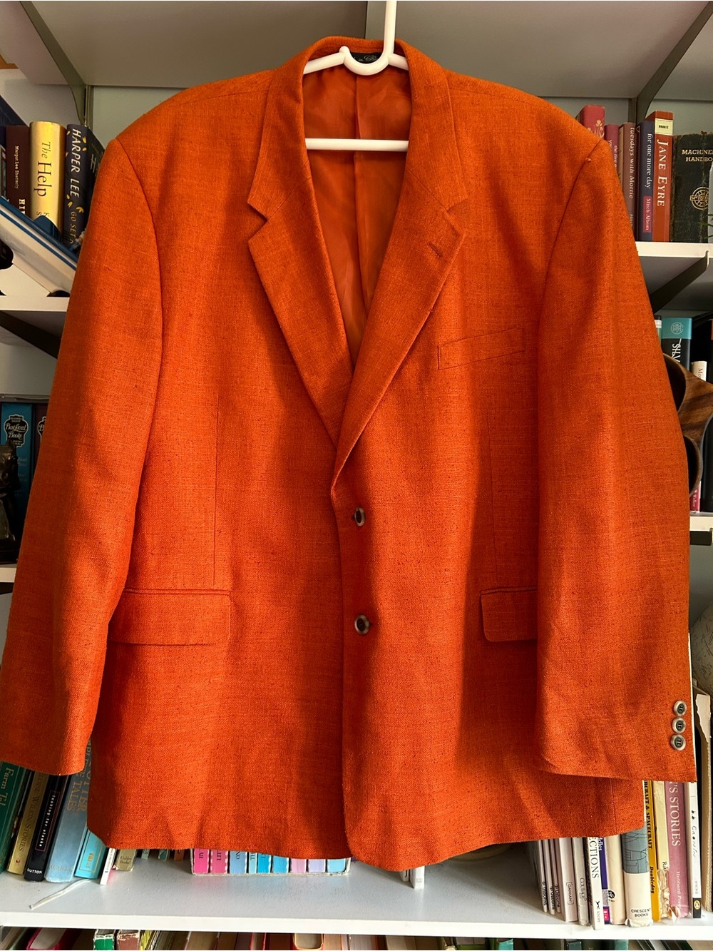 Norman Wells Dawahares Men's Orange Two-Button Silk Sport Coat